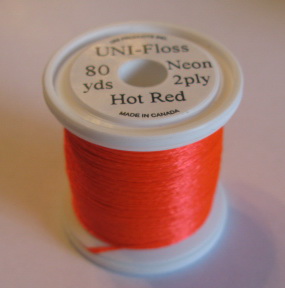 ������������� ���� Uni Floss 80 yds neon 2 ply hot red